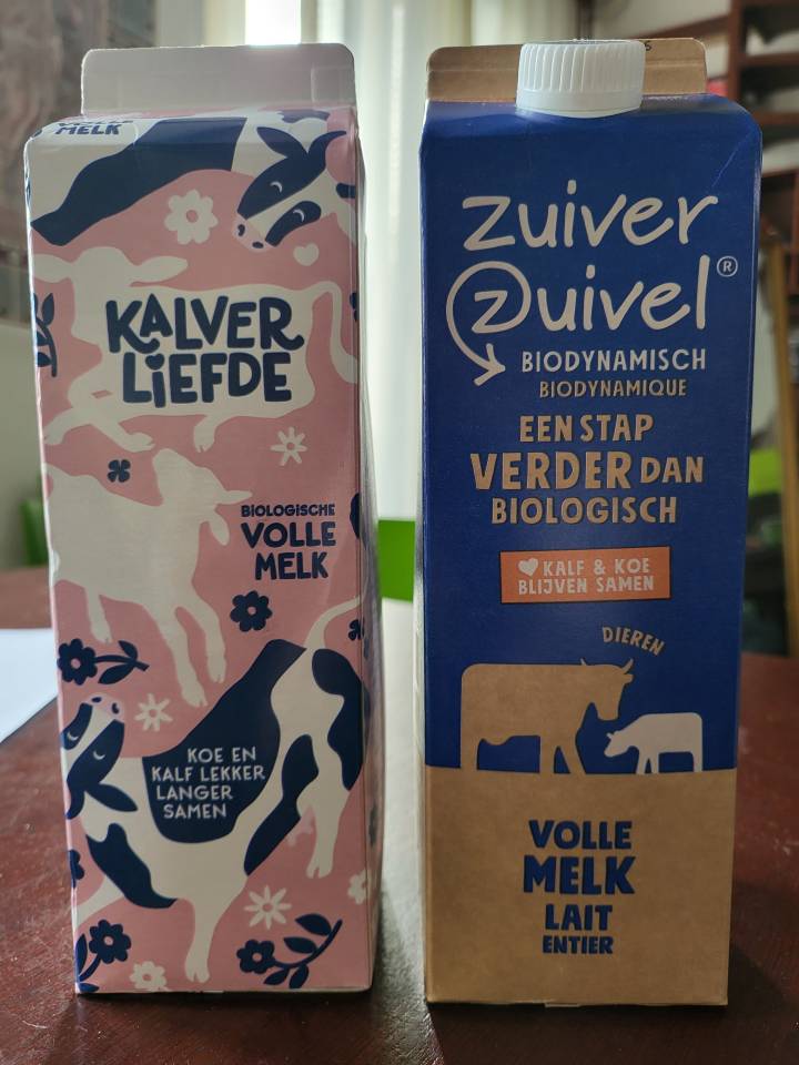 Milk farmers keep calves their mothers available Dutch stores